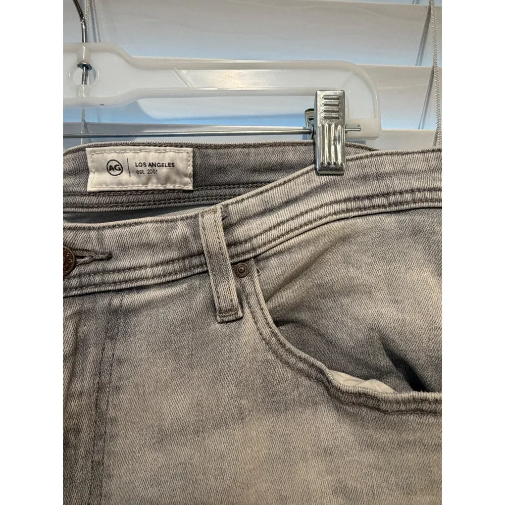 AG Adriano Goldschmied Graduate Tailored Grey Jeans Mens 36x32 Italian Fabric